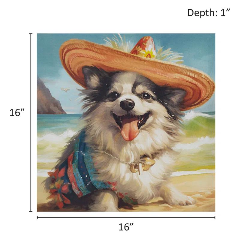 510 Design Beach Dogs Chihuahua Canvas Wall Art