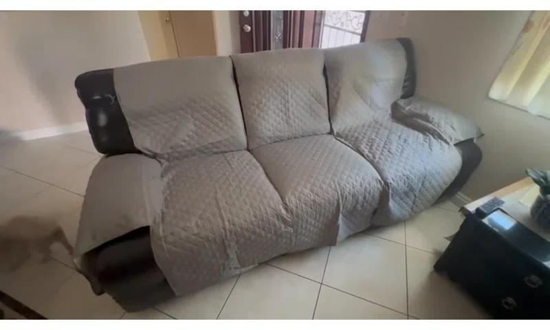 Latitude Run® Box Cushion Recliner 3 Seater Sofa Slipcover, Non-Slip Pet Reclining Couch Cover with Pockets Furniture Protector
