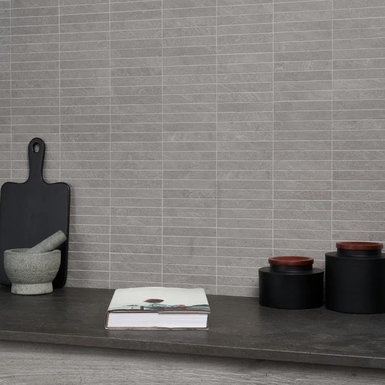 Bond Tile Monolith 11.81 In. X 11.81 In. Stacked Matte Porcelain Mosaic Floor And Wall Tile (5.76 Sq. Ft. / Case)