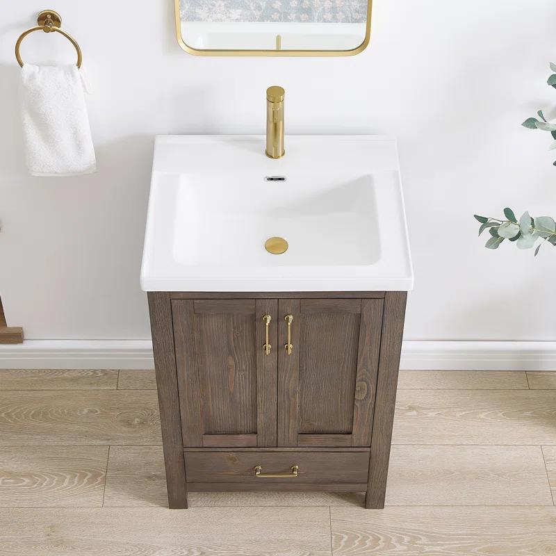 Vinnova 23.6'' Single Bathroom Vanity with Ceramic Top