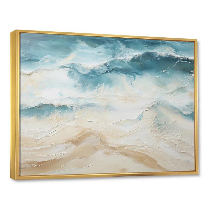 " Modern Coastal Beige And Blue Beach I "