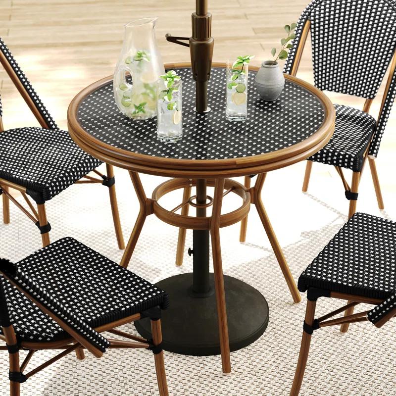 Martha Stewart Martha Stewart Lily Pond All Weather Woven Bistro Table And Chairs Set With Aluminum Frames