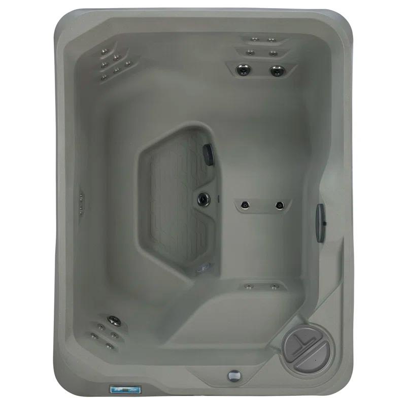 HYDROLUXE SPAS Ibiza Hot Tub 4-Person Lounger, 24 SS Jet, 110V/220V, Stainless Heater, Ozone, Waterfall and Upgraded Lighting
