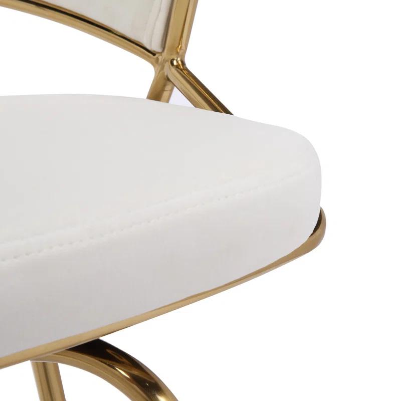 George Oliver Lakyia Swivel Upholstered Counter Stool with Metal Frame (Set of 2)