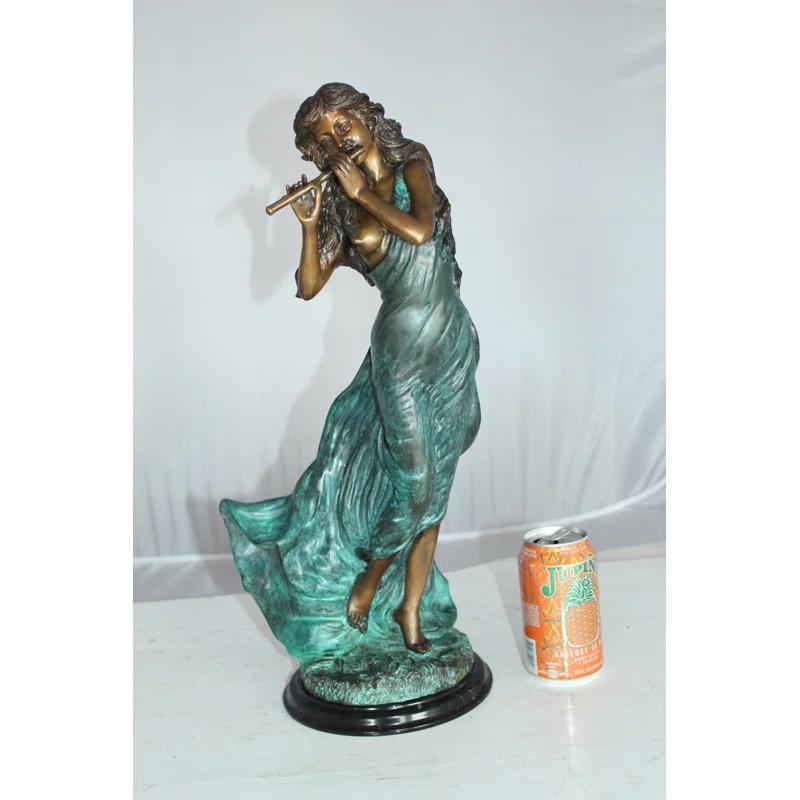 Bloomsbury Market Herod Musical Girl Bronze Statue -  Size: 8"L x 7"W x 19"H.