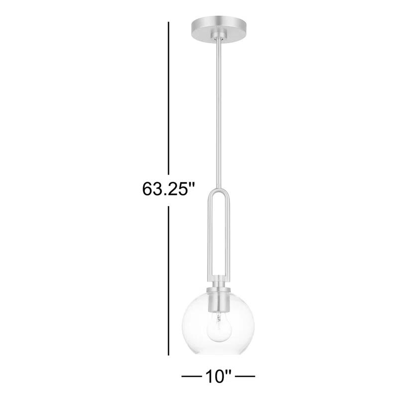 Codyn 1-Light Midnight Black Statement Mini Pendant Light with Clear Glass Shade