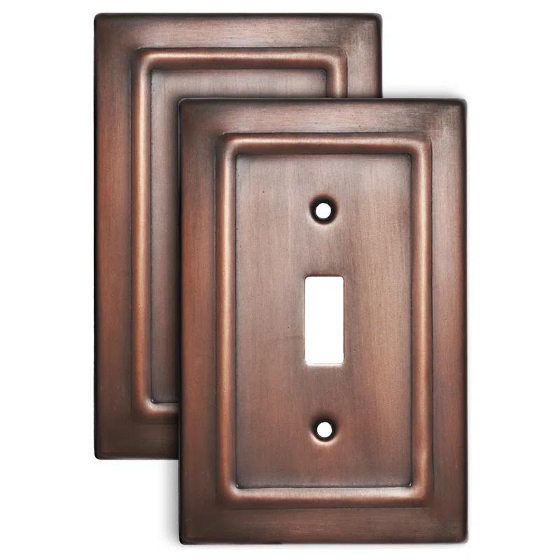Monarch Abode Architectural 1-Gang Toggle Light Switch Standard Wall Plate (Set of 2)