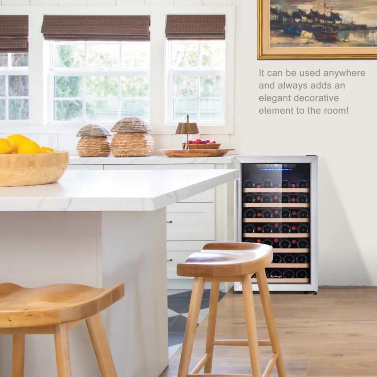 Kalamera 50 Bottle Single Zone Freestanding Wine Refrigerator & Reviews | Wayfair