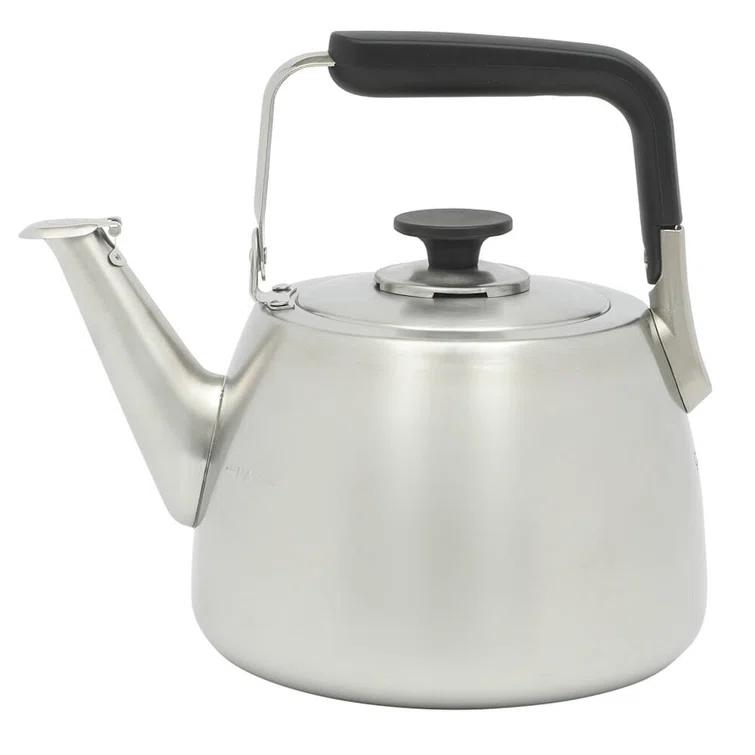 Sur La Table Kitchen Essentials Sur La Table Kitchen Essential Large 2 QT Heavy Gauge Brushed Stainless Steel Whistling Tea Kettle