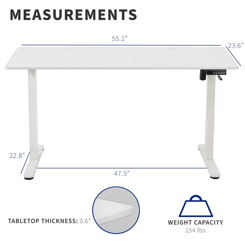Vivo VIVO 55" x 24" Electric Sit Stand Desk, Height Adjustable Workstation (E155TB series)