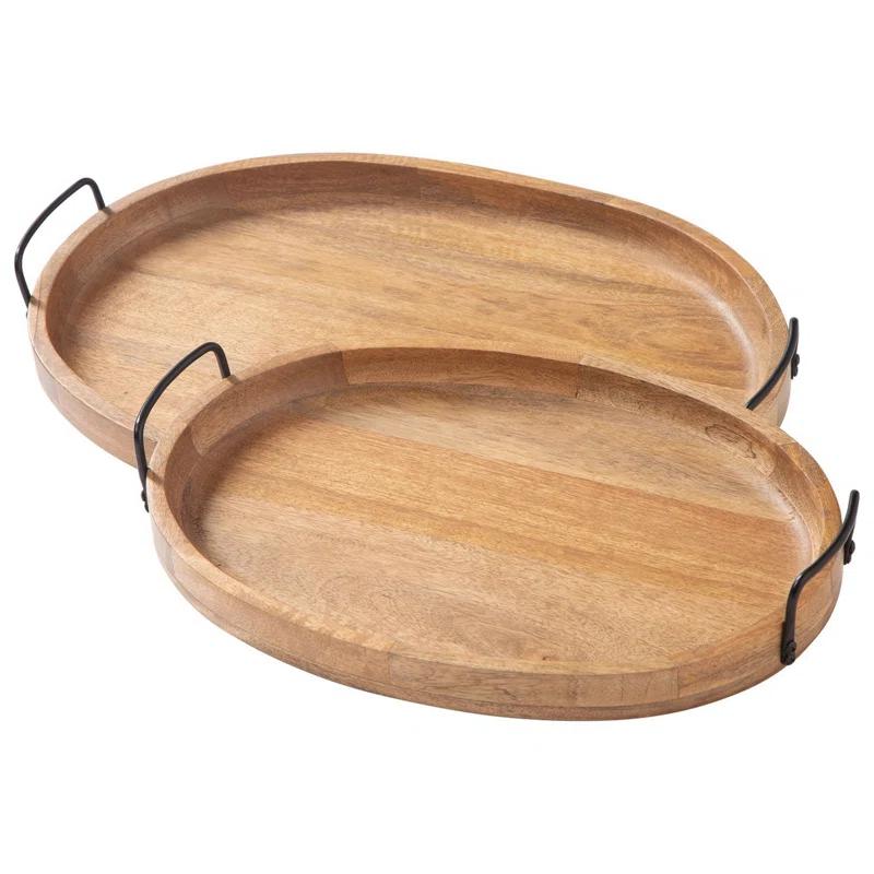 17 Stories Jocelyne Stainless Steel Tray - Set of 2