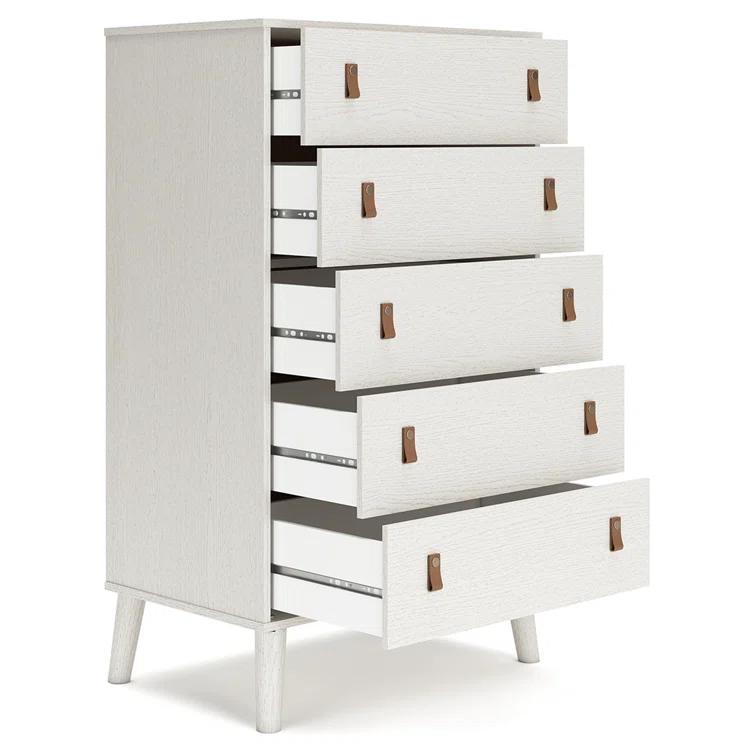 Aprilyn 5 Drawer 29.88" W Lingerie Chest withInterchangeable Leather Handles