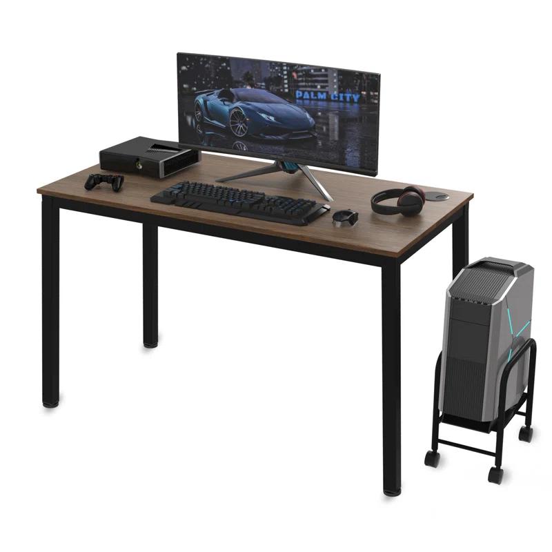 Eureka Ergonomic 47’’ Study Writing Computer Desk, Workstation With Cable Manager, Space Saving Office Home Desk With Multi Function, Gaming Desk Modern Industrial Style, Vintage Brown