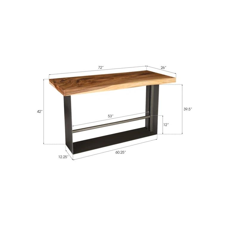 Iron Frame Bar Table, Natural