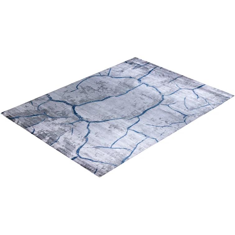 Solo Rugs Modern One-of-a-Kind Hand-Knotted Area Rug - Gray, 9' 1" x 12' 1" | Wayfair