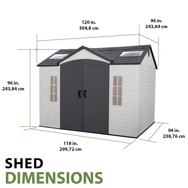 Lifetime Lifetime 10 Ft. x 8 Ft. High-Density Polyethylene (Plastic) Outdoor Storage Shed with Steel-Reinforced Construction