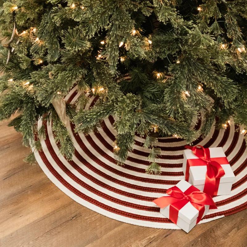 Colonial Mills Candy Cane Round Holiday Tree Skirt Striped Polypropylene Tree Skirt