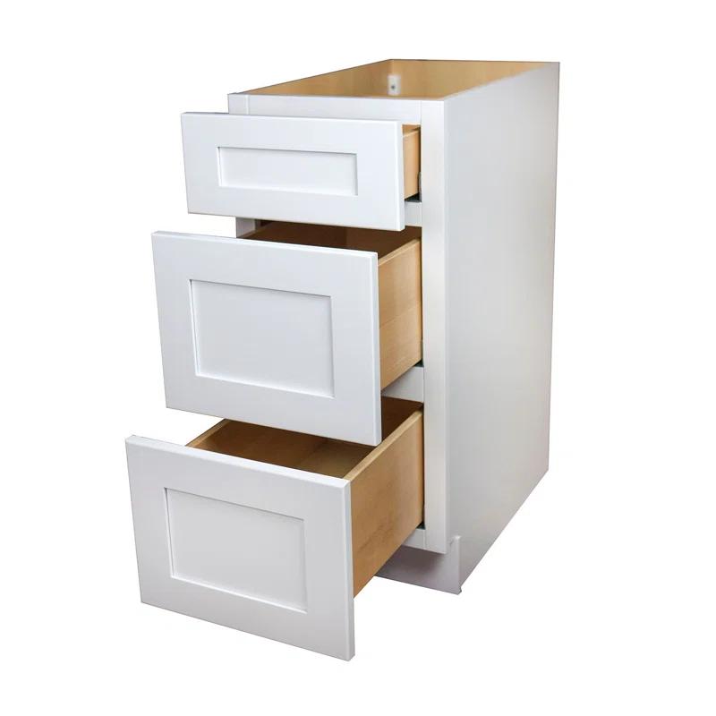 GCC Ransom White Shaker 3 Drawer Base Cabinet