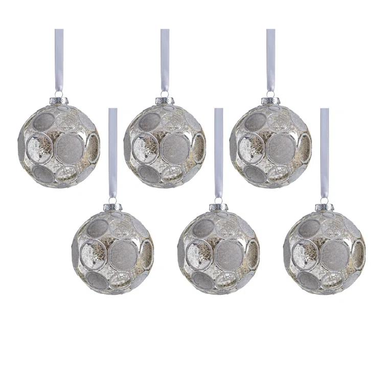 Rosdorf Park Serenity 6-Piece Set Matte Frosted Glass Ball Ornaments | Wayfair