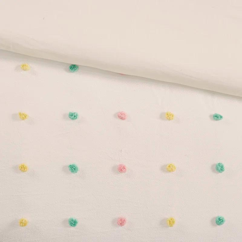 Callie Cotton Jacquard Pom Pom Comforter Set