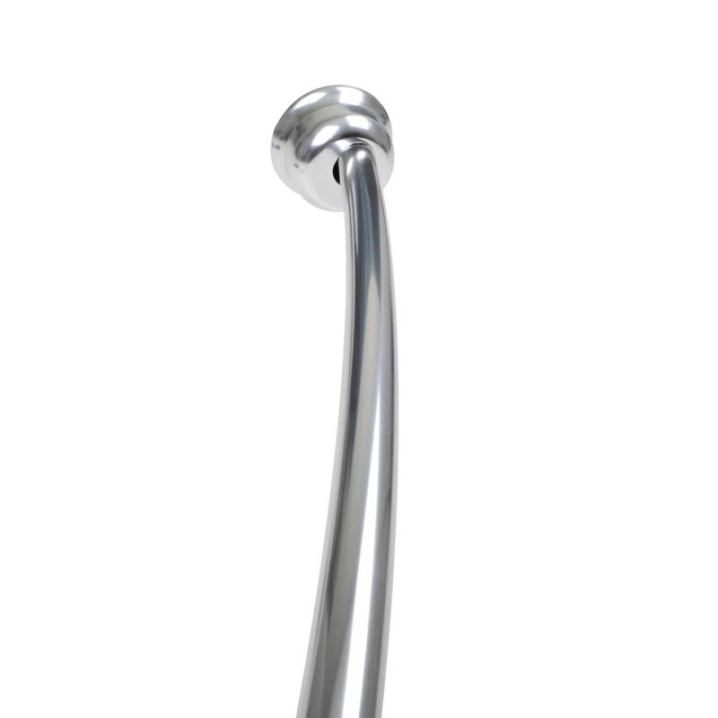 Utopia Alley Utopia Alley Rustproof Fixed Mount Single Curved Shower Rod, Aluminum, adjustable from 45" to 72" Wide