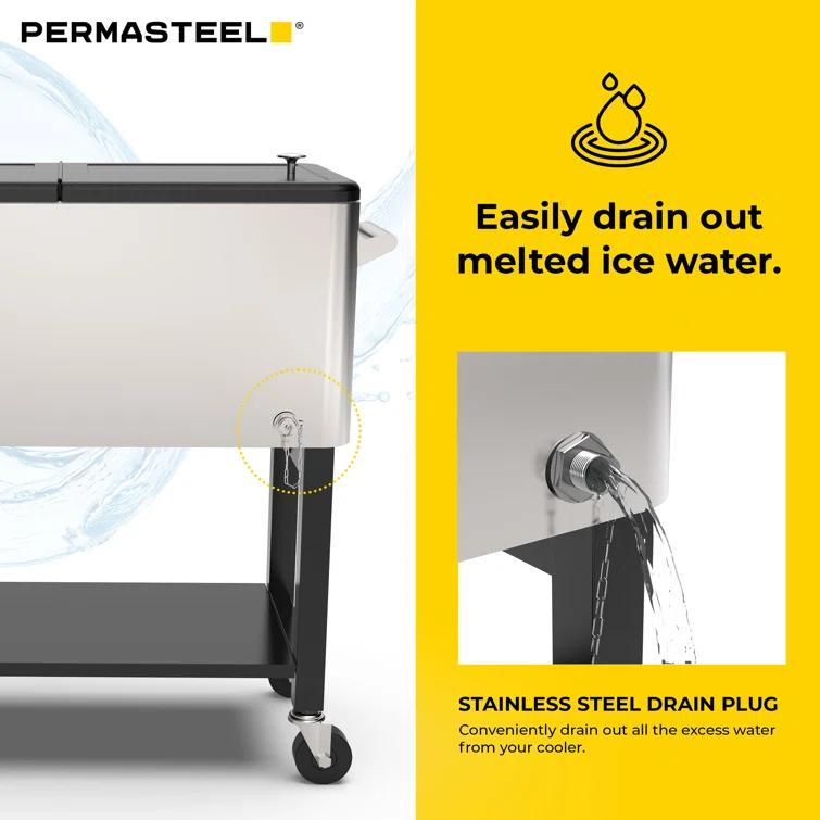 Permasteel 80-Qt Outdoor Patio Cooler with Removable Basin