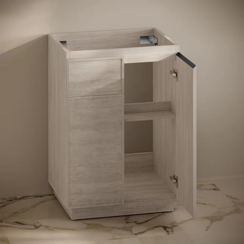 Swiss Madison St. Tropez 24" Freestanding Bathroom Vanity Cabinet Without Top In Natural Oak