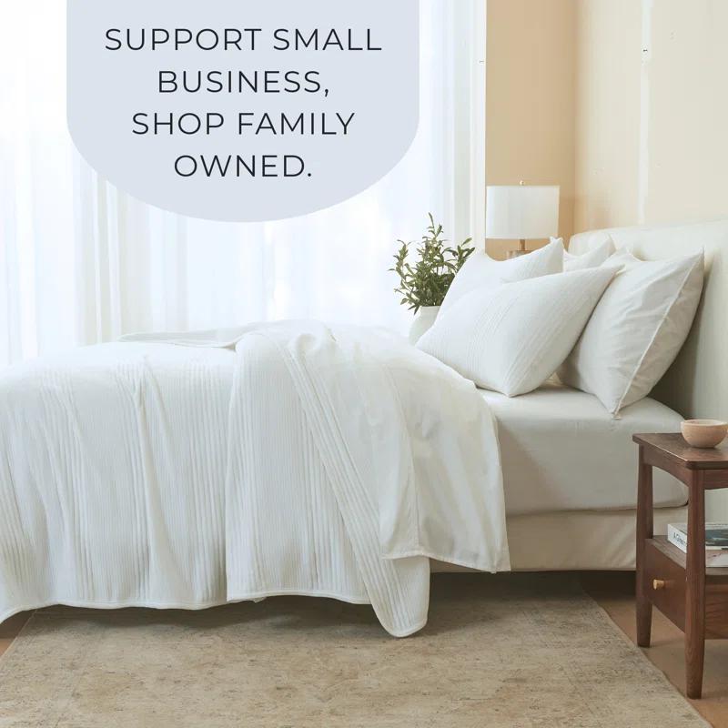 FreshFolds Jersey Cotton Blend Stitched Quilt Set with Shams
