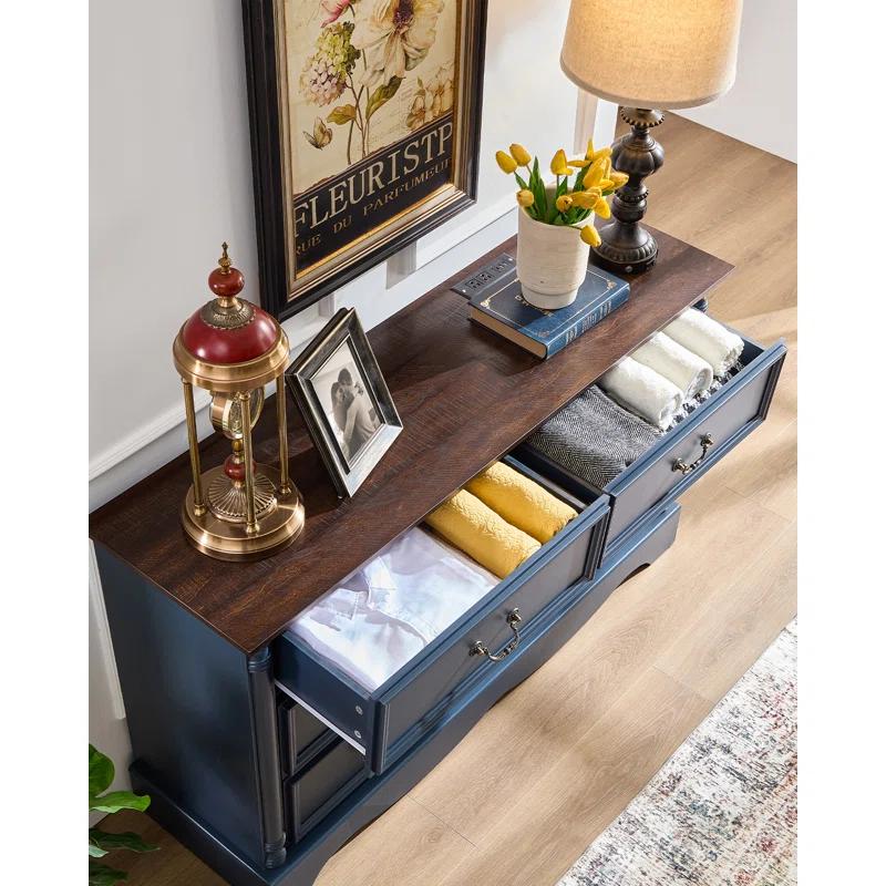 Charlton Home® Gorritz 8 Drawers Dresser, 54" Wide Farmhouse Chest of Drawers with Charging Station