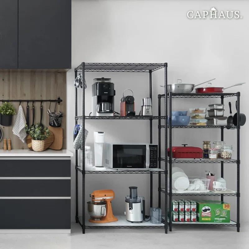 CAPHAUS CAPHAUS NSF Commercial Heavy Duty 5-Tier Adjustable Wire Shelving w/ Wheels & Leveling Feet, 30 x 14 x 64-Inch, Multiple Options