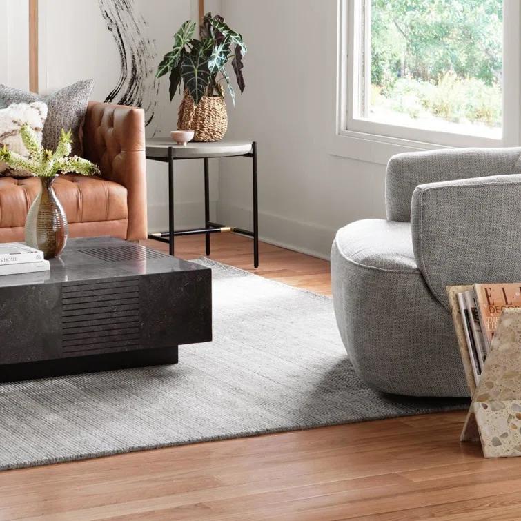 Transitional Handmade Grey/Beige Wool-Viscose Blend Rug 10' x 14'