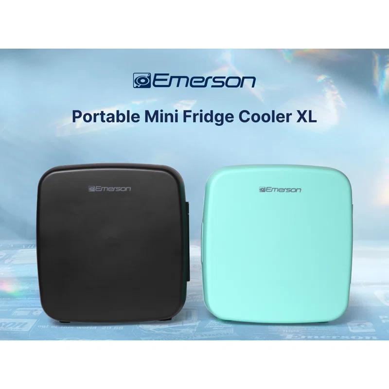 Emerson Emerson EFC-5001 Portable XL Mini Fridge Cooler for 12 Cans, 8L Capacity, AC/DC Power Compatibility, Removable Shelf, Lightweight Design – Ideal for Home, Office, Travel, Dorms, and Outdoor Use