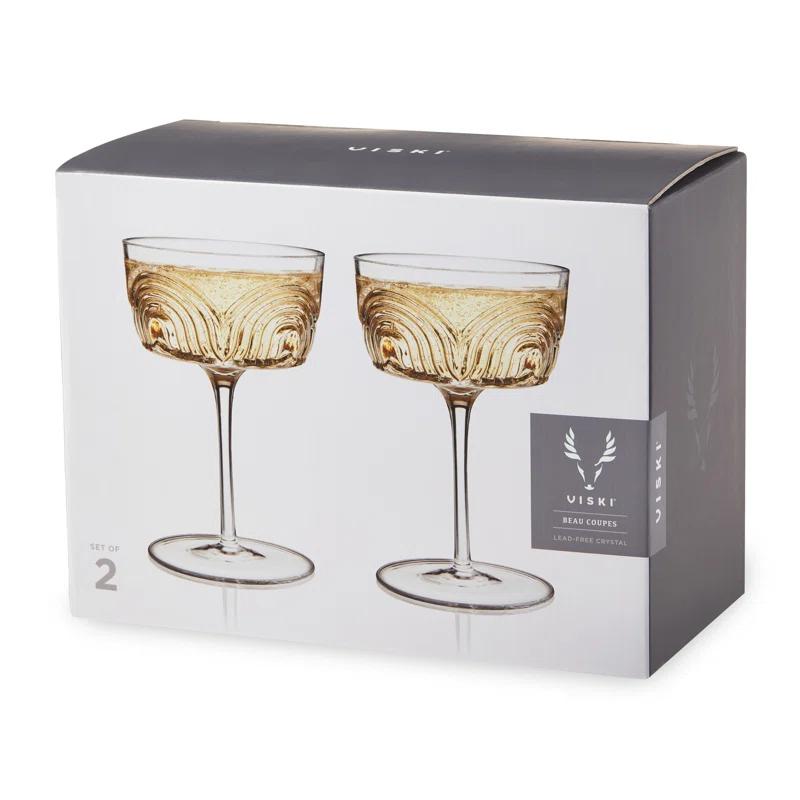 Viski Beau Crystal Cocktail Coupes (Set of 2)