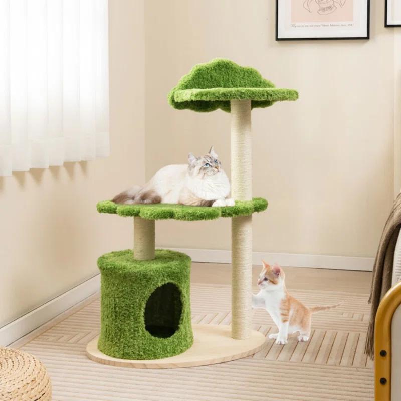 Tucker Murphy Pet™ 38" Cute Cat Tree Cat Condo Furniture With Fully Wrapped Sisal Scratching Posts