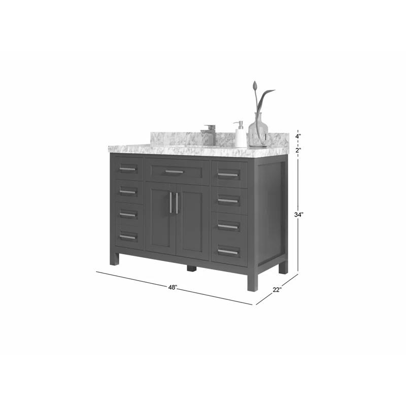 Willow Collections Cambridge 48'' Single Bathroom Vanity with Quartz Top