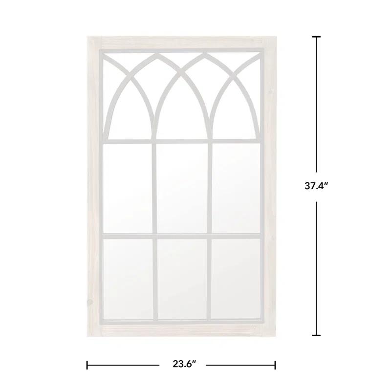 August Grove® Arched Window Wall Mount Mirror, 37.5"h X 24"w, Brown