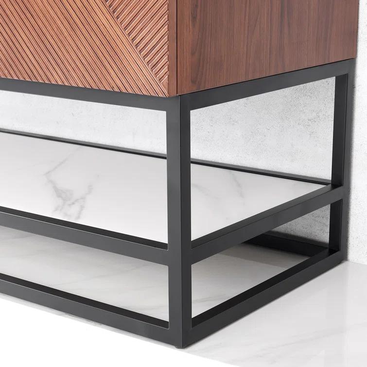 Vinnova Mahon 60'' Free Standing Single Bathroom Vanity with Cultured Marble Top