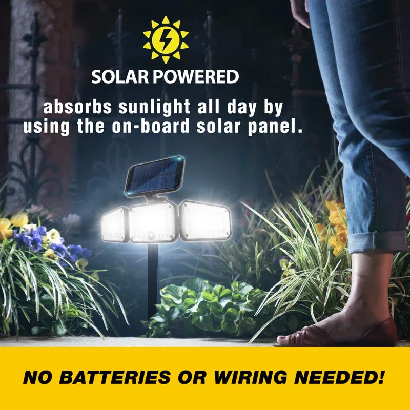 Bell+Howell Bionic Solar Powered Floodlight Max, Motion Activated, Wide Angle, and Weather Resistant