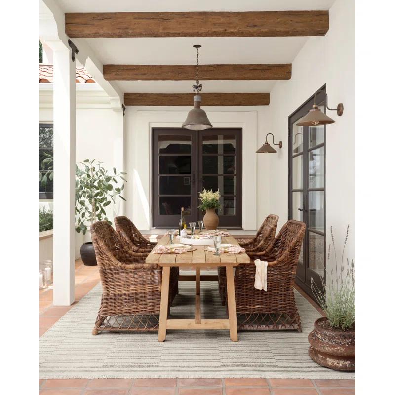 Malibu II Indoor / Outdoor Rug by Amber Lewis x Loloi - Ivory and Dove / 3'9" x 5'9"