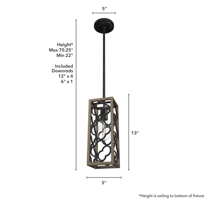 Hunter Fan Gablecrest 1 - Light Single Rectangle Pendant