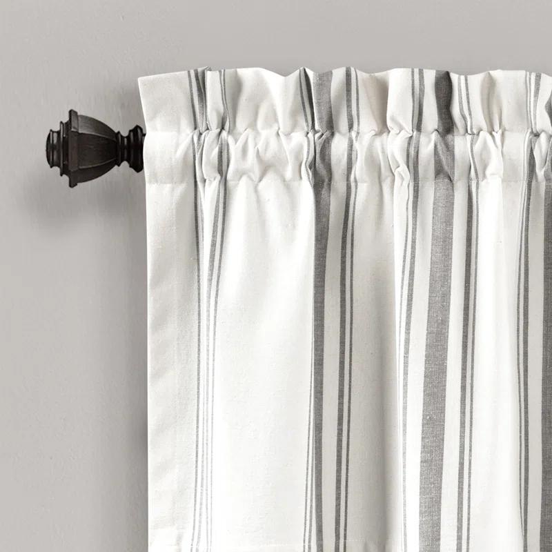 Lush Decor Striped Cotton Tailored Window Valance