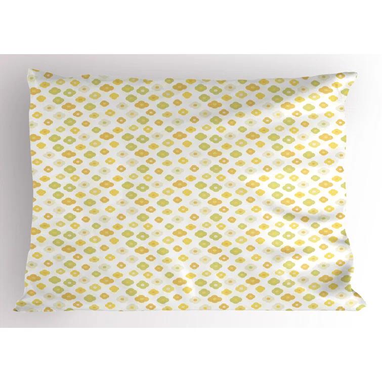 Ambesonne Ambesonne Green Yellow Pillow Sham 2 Pack Flowers Daisies Pale Green Yellow