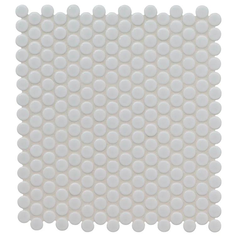 Penny Round 12 in. x 13 in. Porcelain Mosaic Floor and Wall Tile
