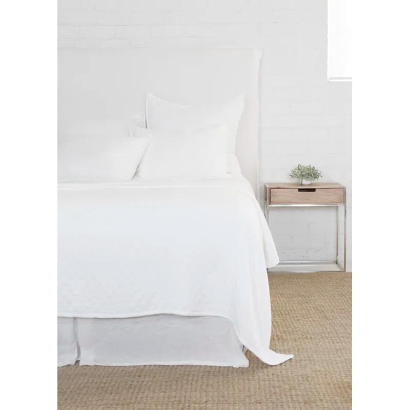 Ojai Cotton Matelassé Coverlet by Pom Pom at Home - White / Twin
