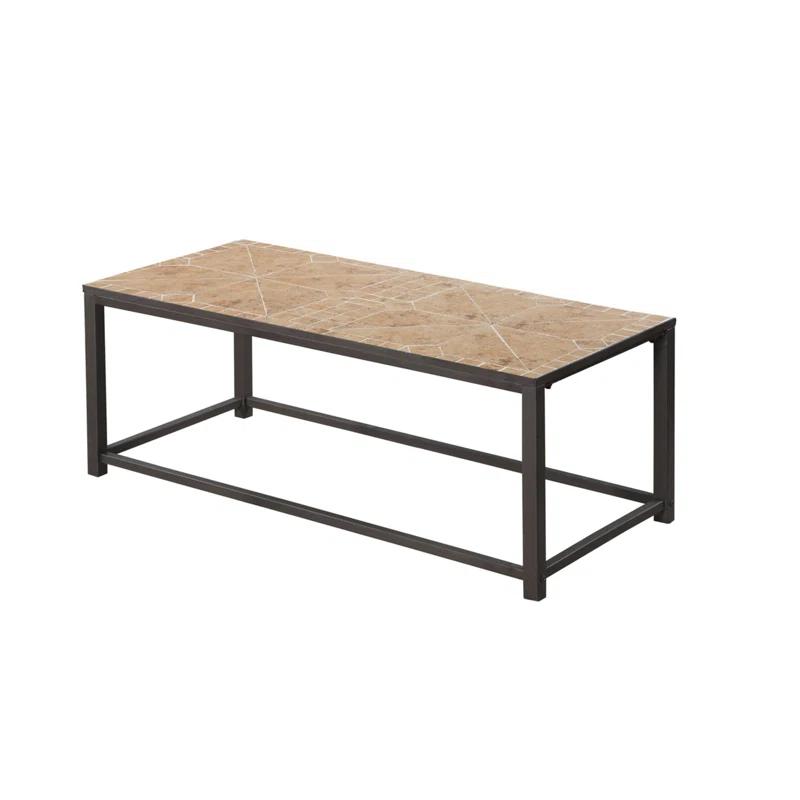Wrought Studio™ Coffee Table, Accent, Cocktail, Rectangular, Living Room, 42" L, Metal, Tile