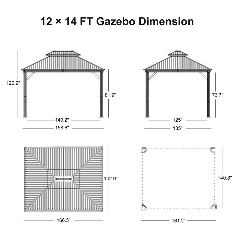 Purple Leaf Metal Patio Gazebo