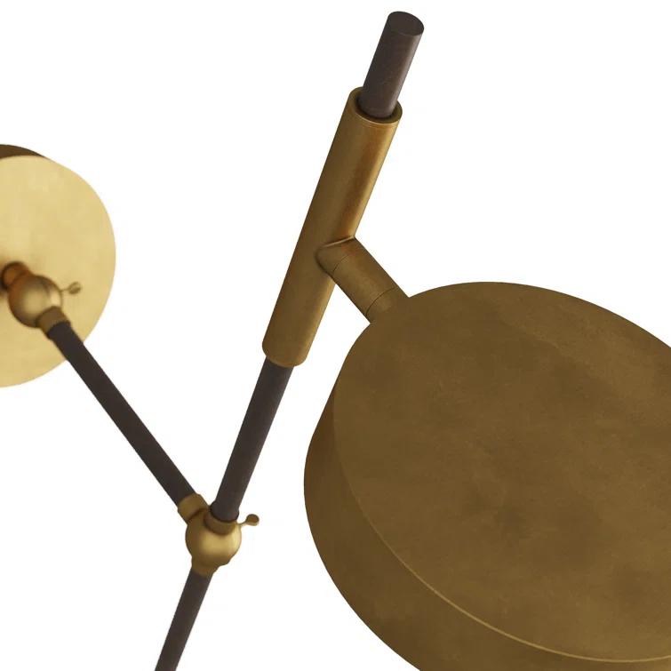 Mid-Century Modern Brass and Bronze Dimmable Wall Sconce