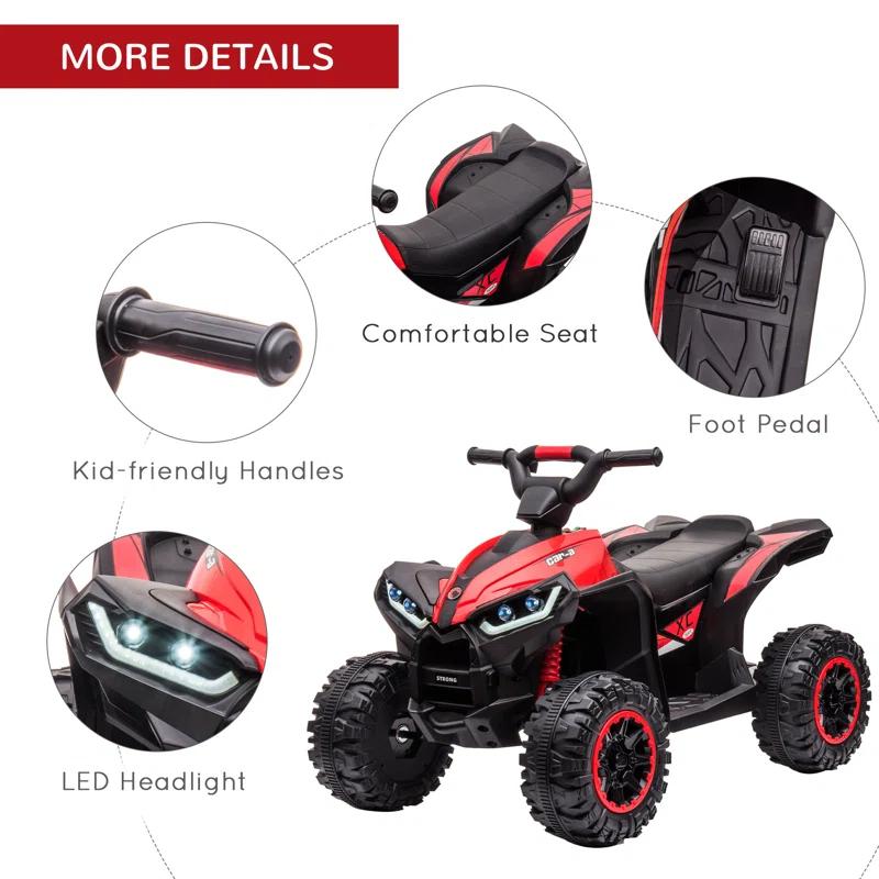 Aosom Aosom 12 Volt 1 Seater All-Terrain Vehicles Battery Powered Ride On