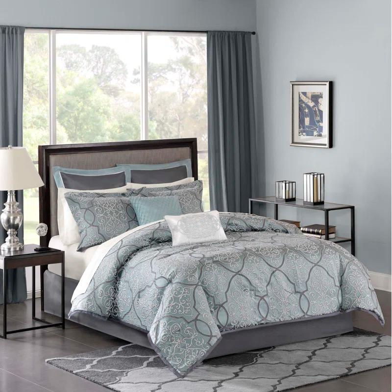 Madison Park 12 Piece Comforter Set with Cotton Bed Sheets