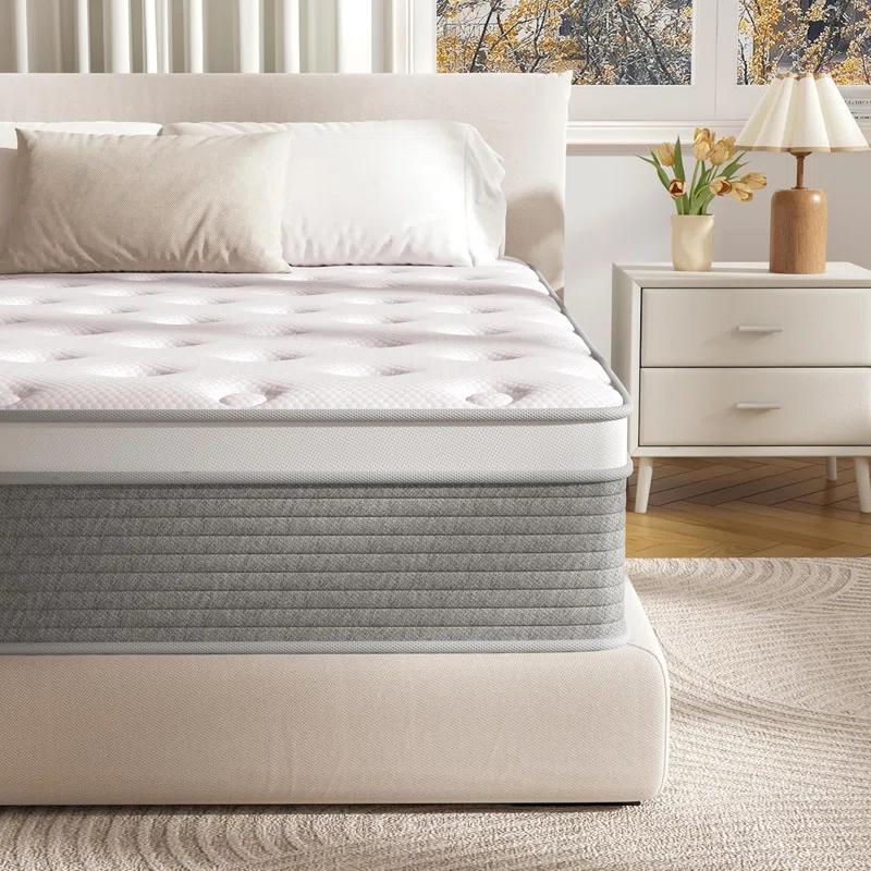 Alwyn Home Full Mattress 12 Inch Full Size Mattress Hybrid Design Memory Foam Full Mattress In A Box For Cooling Sleep Pressure Relief Supportive Fiberglass Free